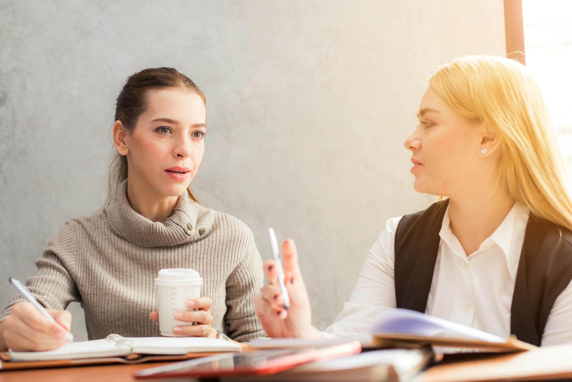 Collaborative consulting approach showing professional discussion